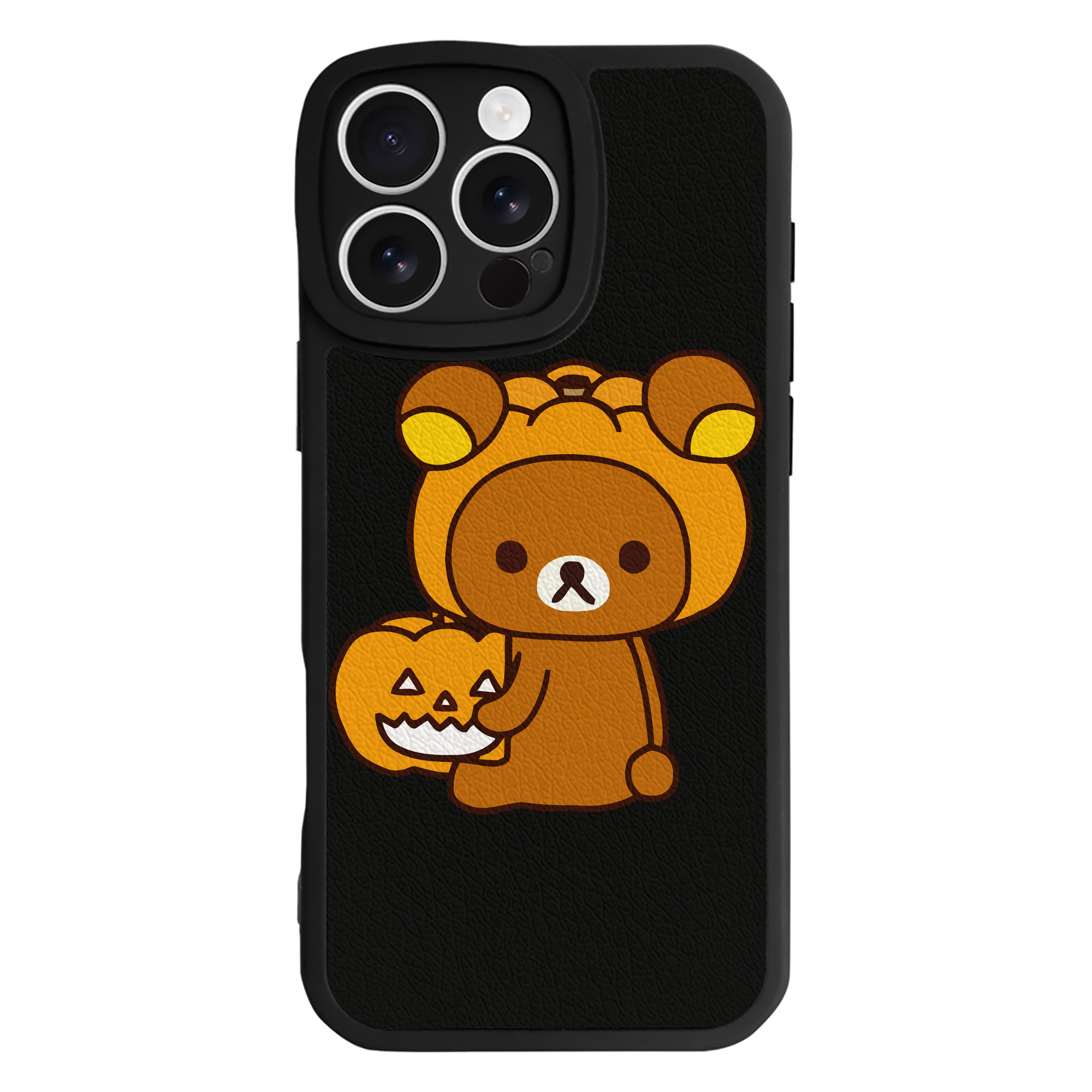 （画像用） リラックマ リラックマ キイロイトリ Rilakkuma Korilakkuma Kiiroitori 【iPhone 16シリーズ対応】シリコンスマホケース（レザー調） 材質：シリコン